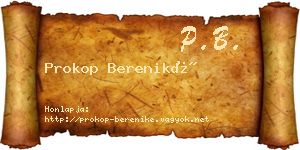 Prokop Bereniké névjegykártya
